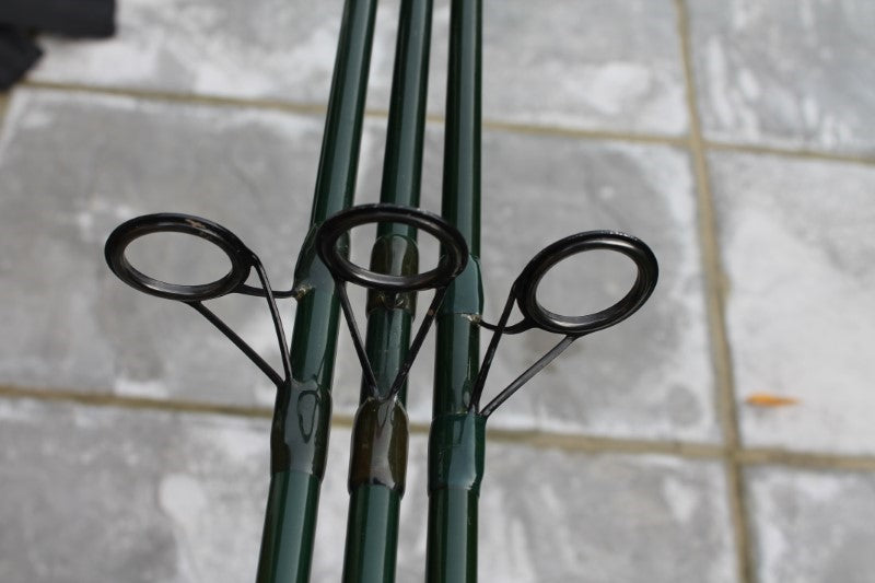 3 x Fox Voyager Old School Carp Rods And Fox Landing Net. 1990s. SALE!!!