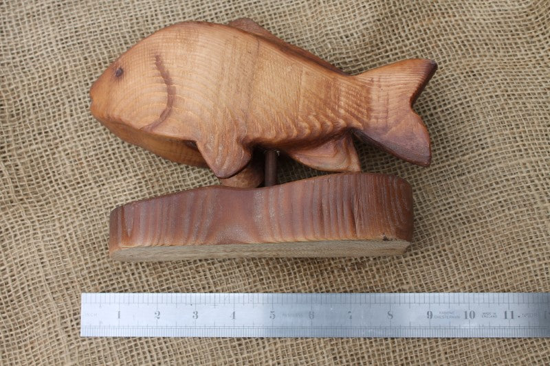 Unique Commissioned A. Glasby Hand Carved Carp Sculpture.
