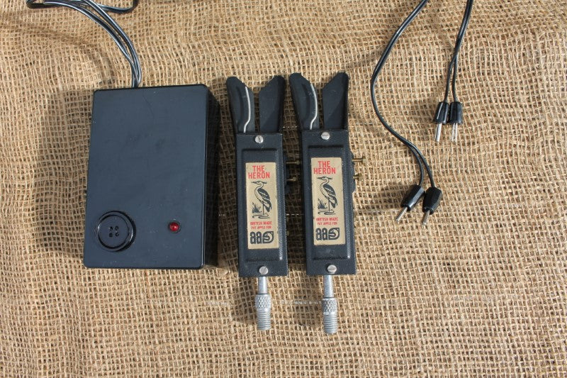2 x Heron Vintage Bite Alarms, With Custom Sounder Box.
