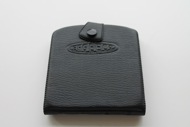 Efgeeco Vintage Black Vinyl Hook Wallet. 1960-70s.