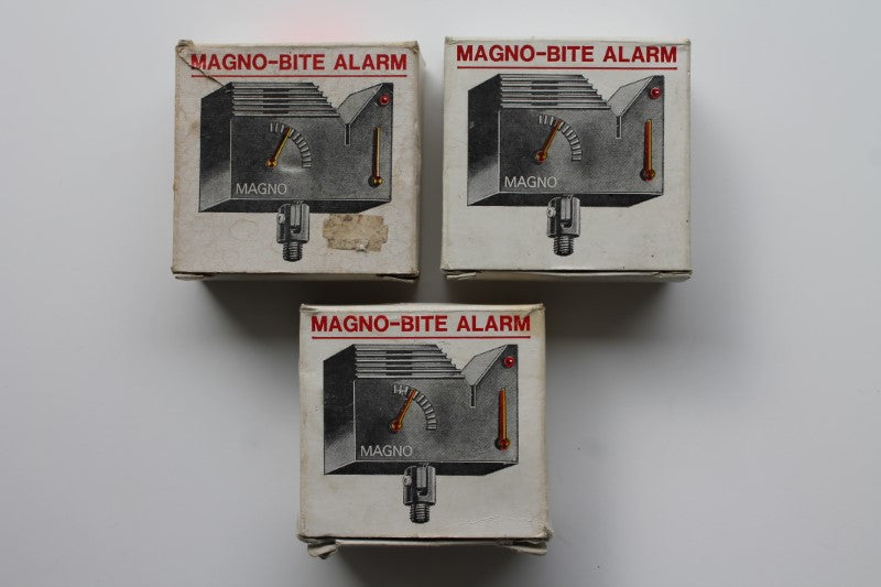 3 x Magno Carp Fishing Bite Alarms. Vintage Old School. 1970-80s.