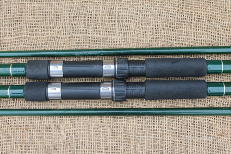 2 x Redmire Carbon Old School 12' Carp Fishing Rods. By Alabatros. 1990s.