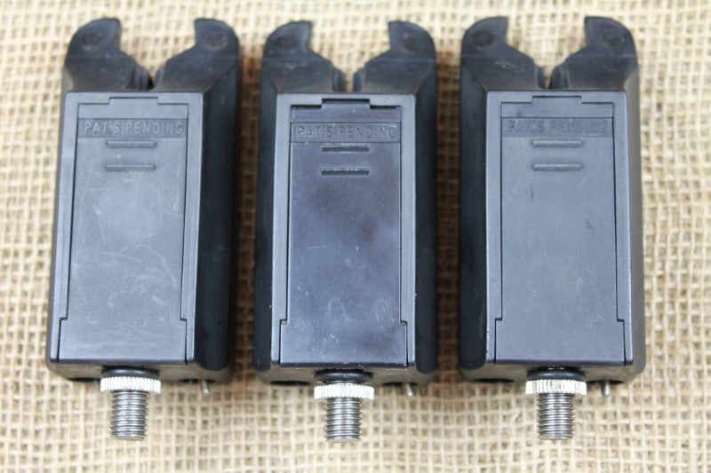 3 x Delkim Bite Alarms. Classic 1st Issue. With Protective Cases. 1990s.