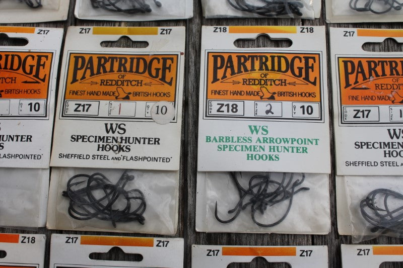 Collection Of Old School Partridge Carp Fishing Hooks. New Old Stock. 18 Packets!