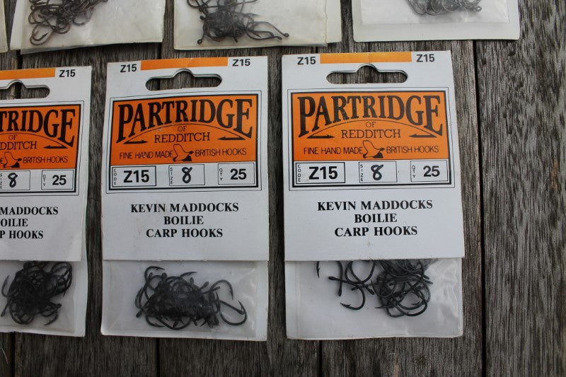 Collection Of Classic Old School Partridge Carp Hooks. Hutchinson And Maddocks. New Old Stock. 1980-90s.