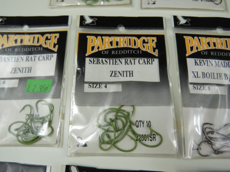 15 x Packets Of Partridge Old School Carp Fishing Hooks. Hilton, Maddocks Etc. NEW OLD STOCK.