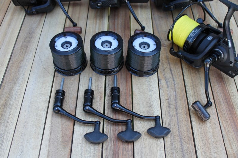 4 x Penn Affinity LTD 8000 Big Pit Carp Reels. Boxed. Spare Spools, Handles etc. Excellent!