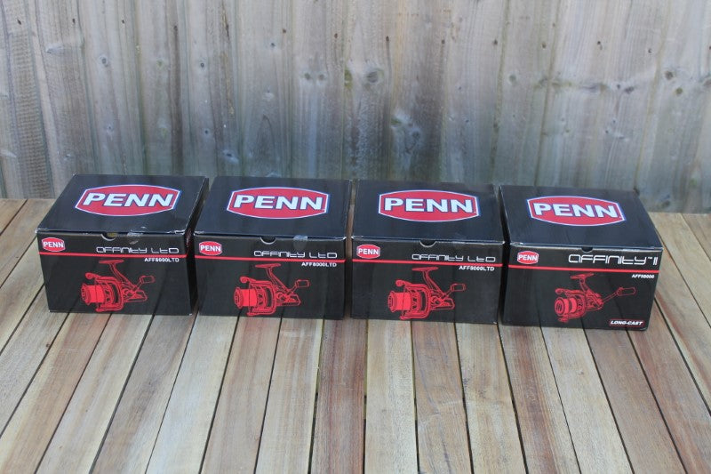 4 x Penn Affinity LTD 8000 Big Pit Carp Reels. Boxed. Spare Spools, Handles etc. Excellent!
