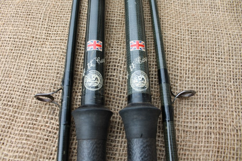 2 x Rodcraft (North Western) Early Glass Old School Carp Fishing Rods. 11'. 1970-80s.