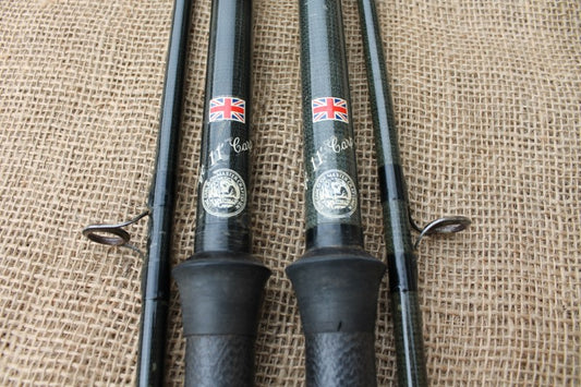 2 x Rodcraft (North Western) Early Glass Old School Carp Fishing Rods. 11'. 1970-80s.