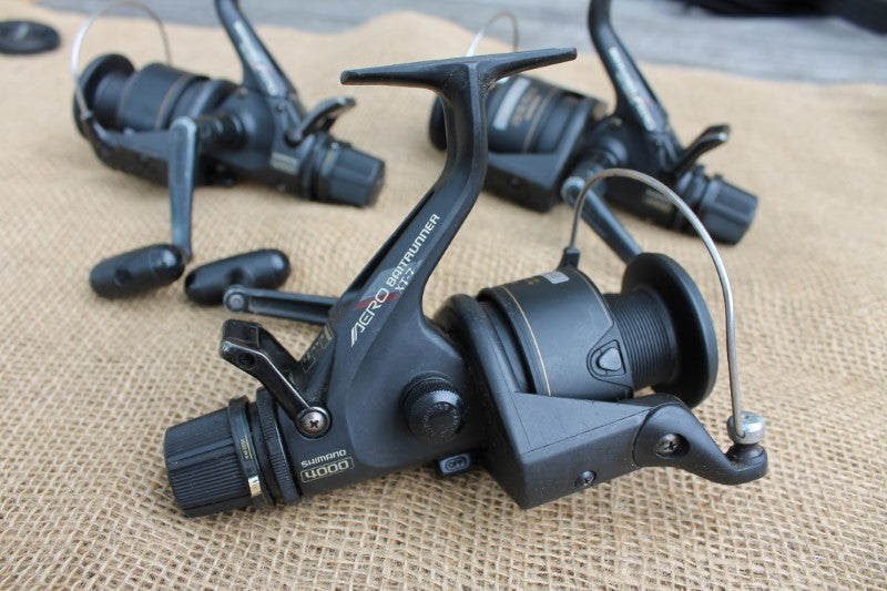 3 x Shimano Aero 4000 Baitrunner Carp Reels. Classic Original Old School!