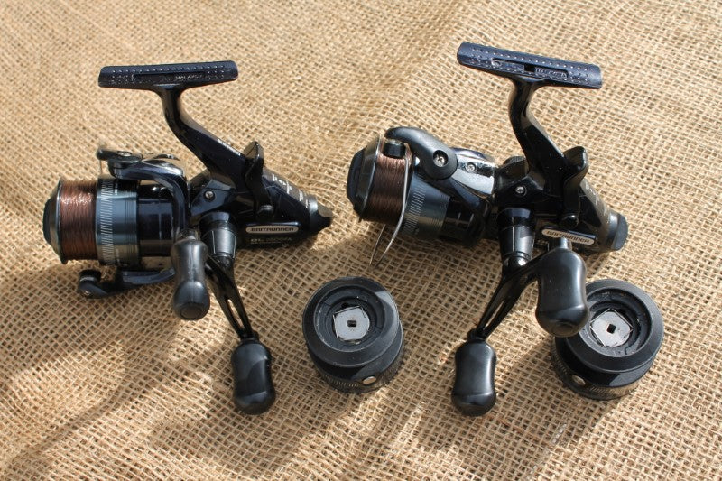 2 x Shimano 2500 FA DL Baitrunner Reels. Boxed. Complete.