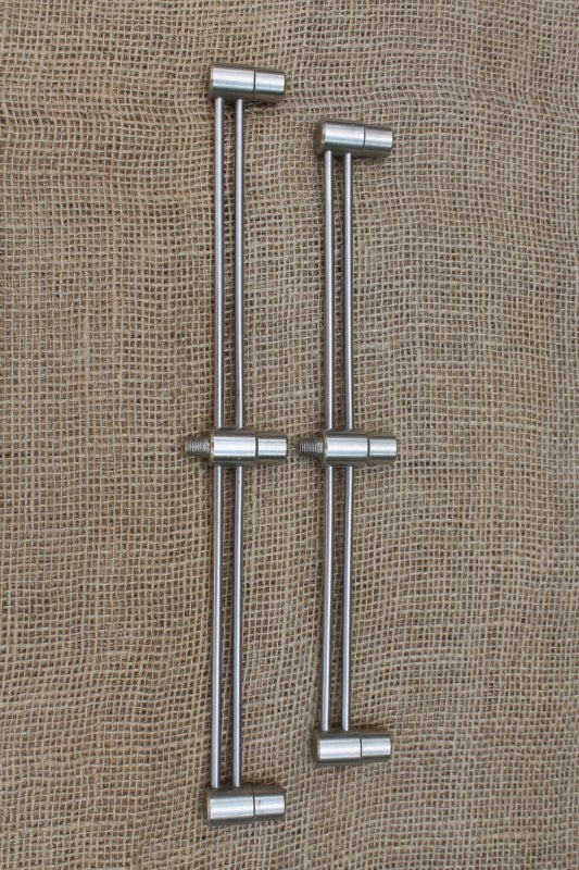 2 x Classic Old School Parallel Stainless Steel Carp Fishing Buzzer Bars. RARE.