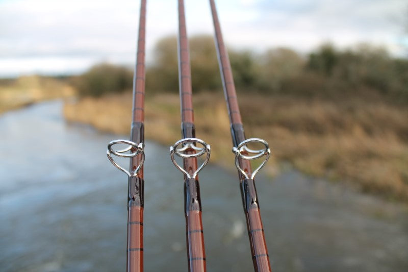 3 x Retro Old School Style Glass Carp Fishing Rods. MINT!