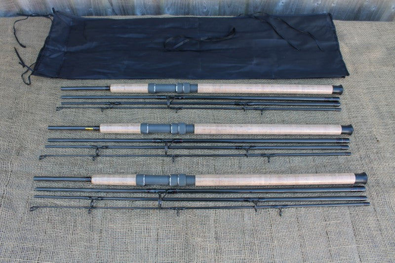 3 x Custom Travel Carp Rods. 4pce. 9'. 2.00lb T/C.