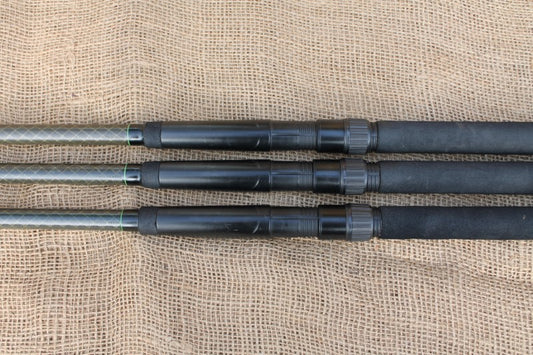 3 x Tri Cast Legend Refurbished Old School Carbon Carp Fishing Rods. 13'. Fantastic Rods!
